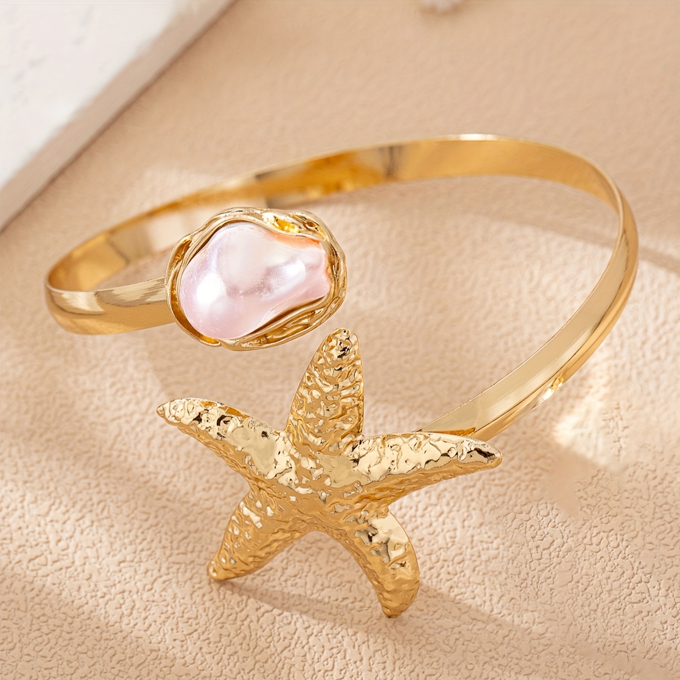 Bohemian Starfish Openwork Baroque Arm Cuff, Summer Style